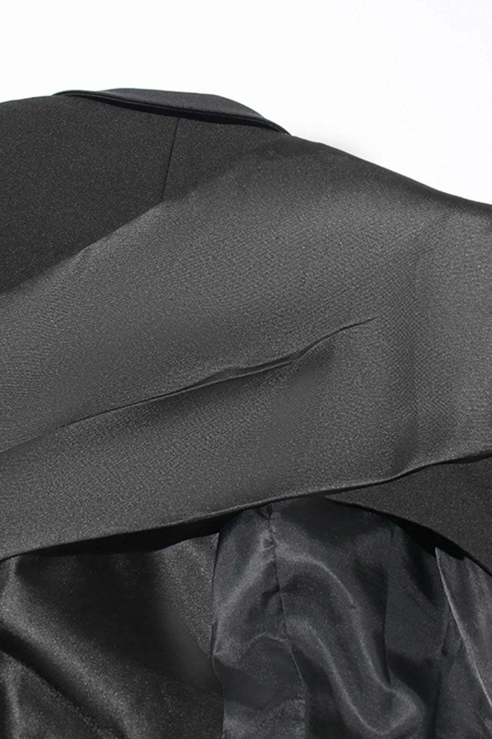 Black Peak Lapel Blazer With Cut-Out Design For Women-BMbridal