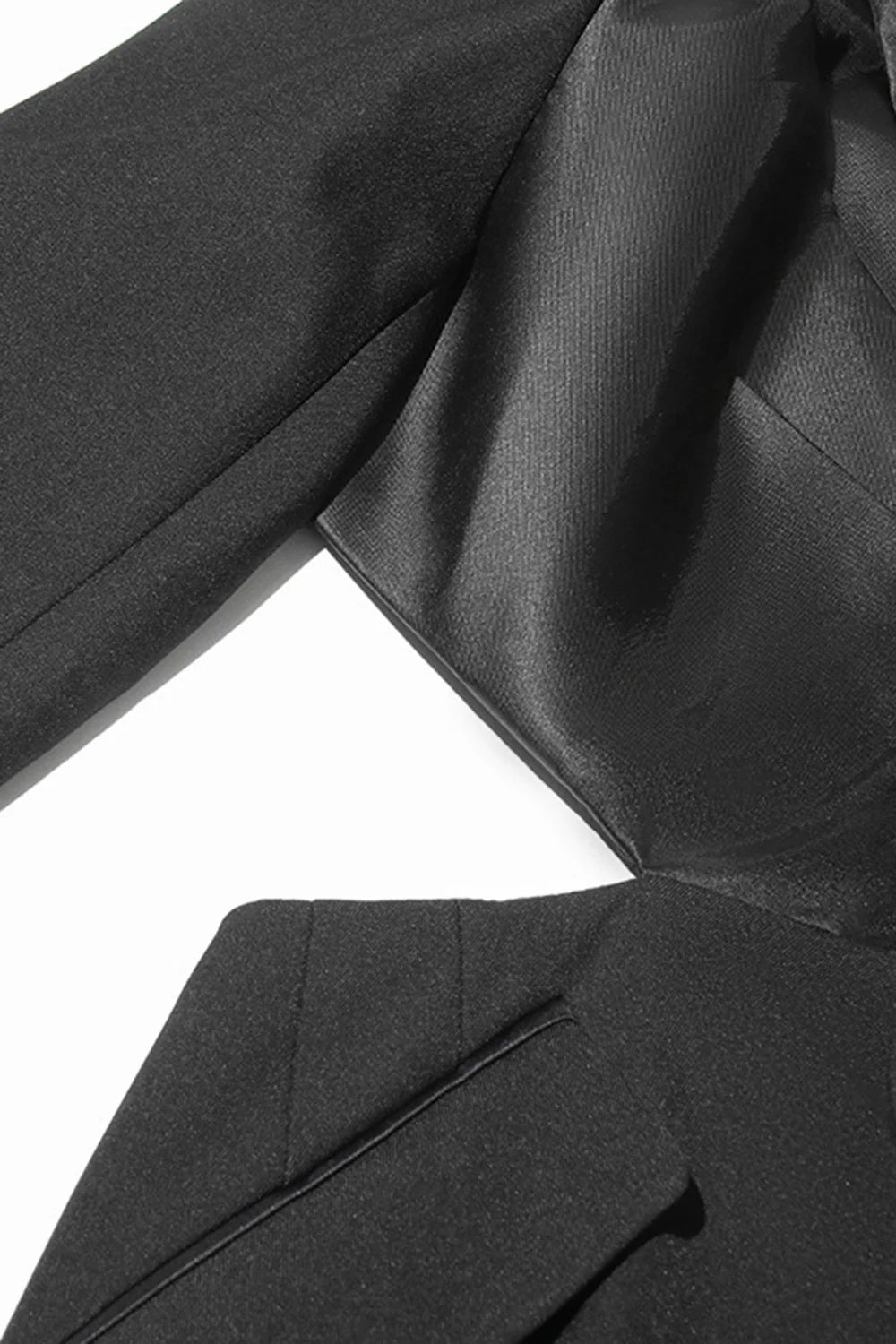 Black Peak Lapel Blazer With Cut-Out Design For Women-BMbridal