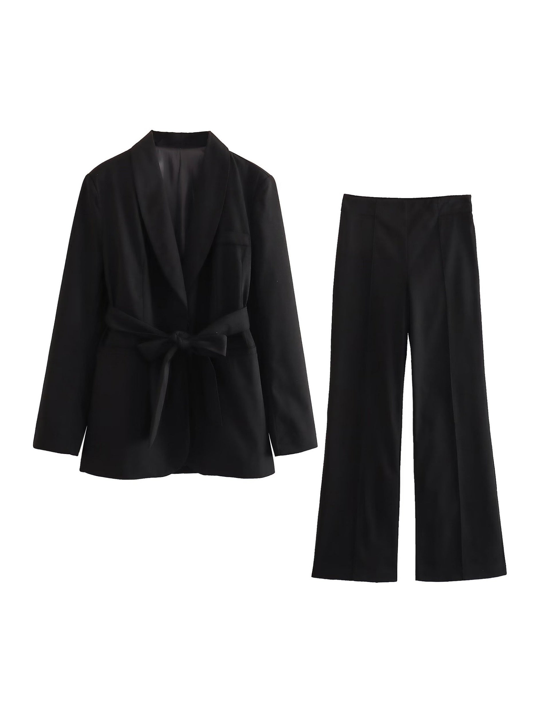 Lapel Shawl Suit Set For Women-BMbridal