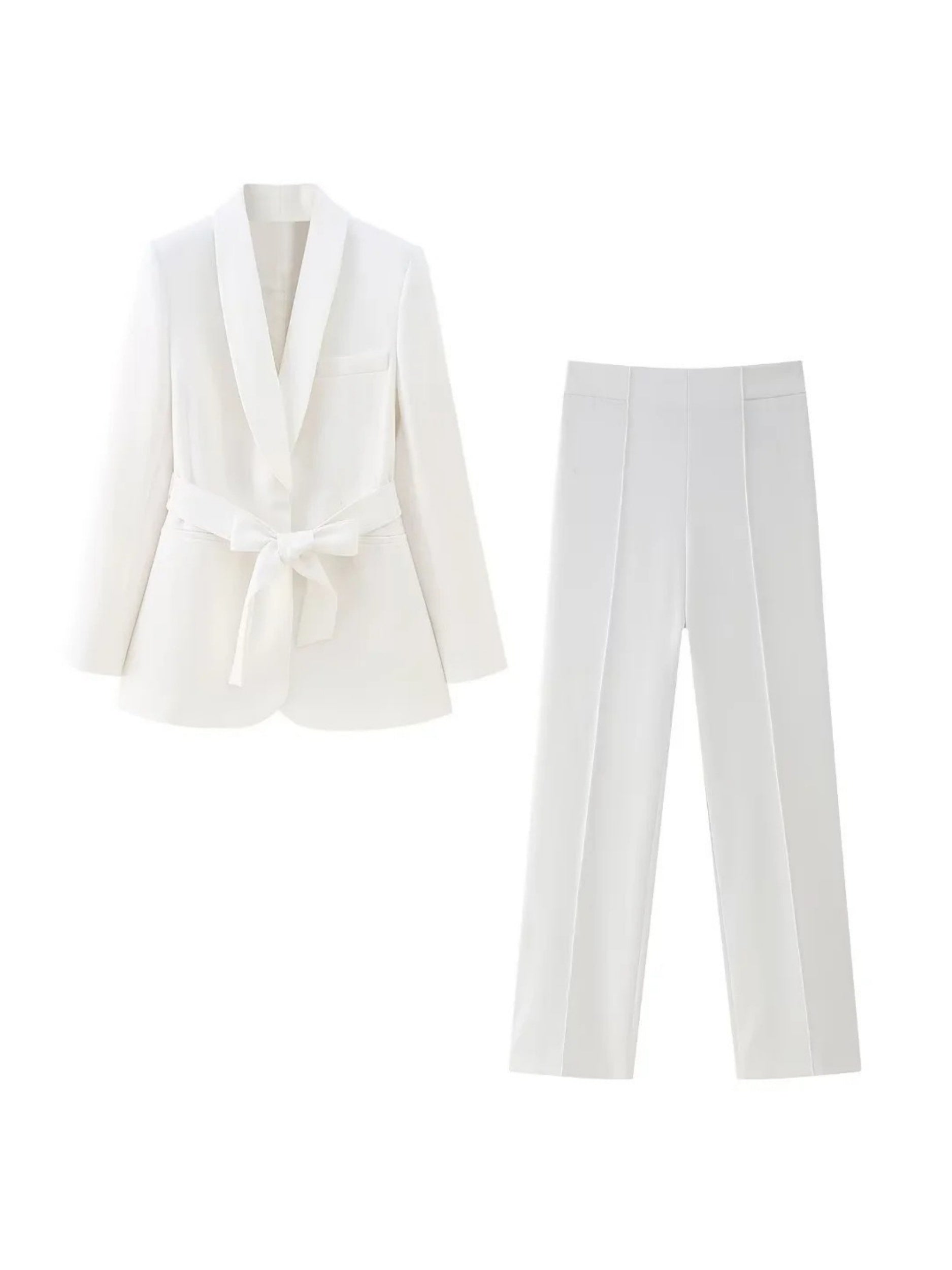 Lapel Shawl Suit Set For Women-BMbridal