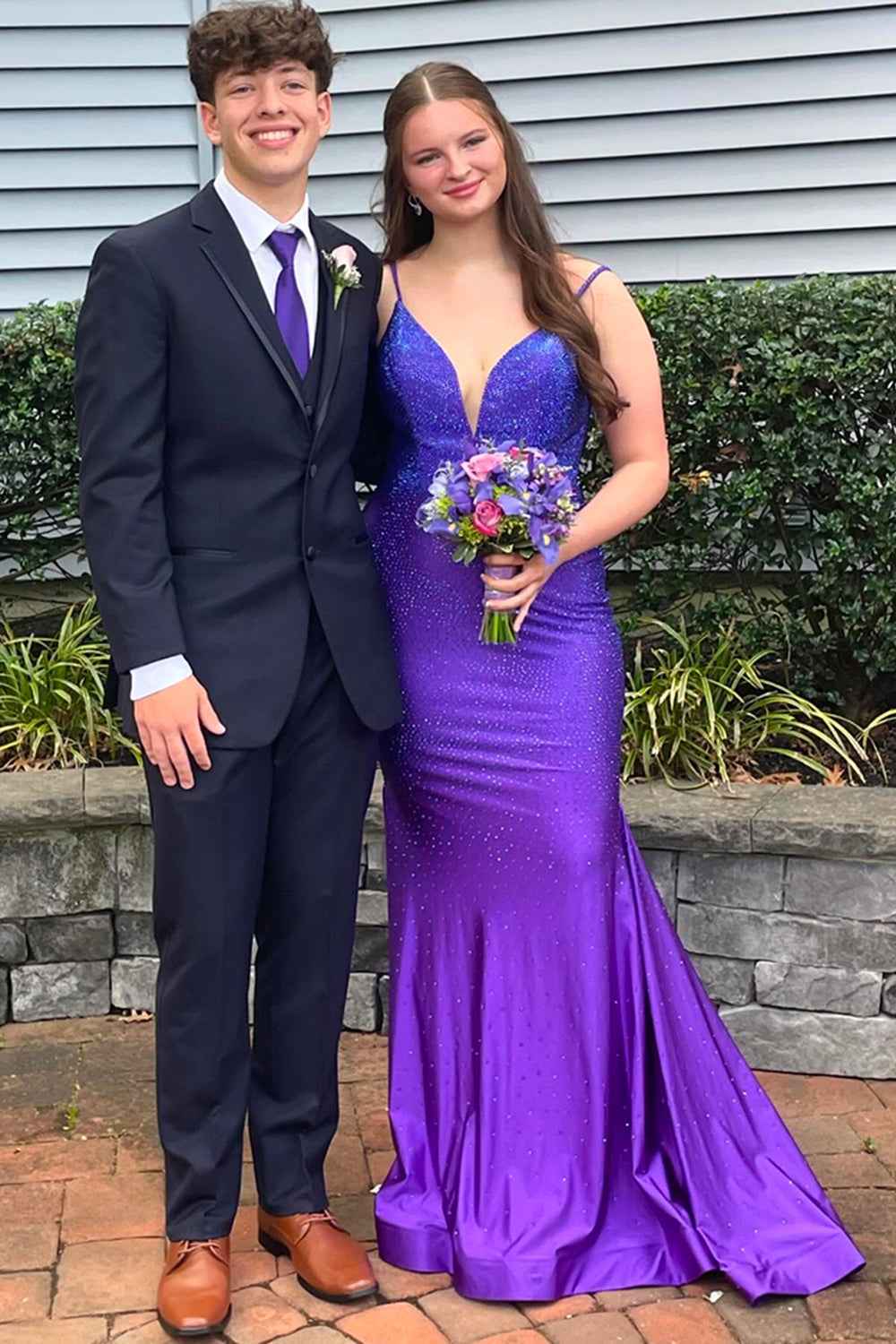 Red Spaghetti Straps Mermaid Long Prom Dress with Beading