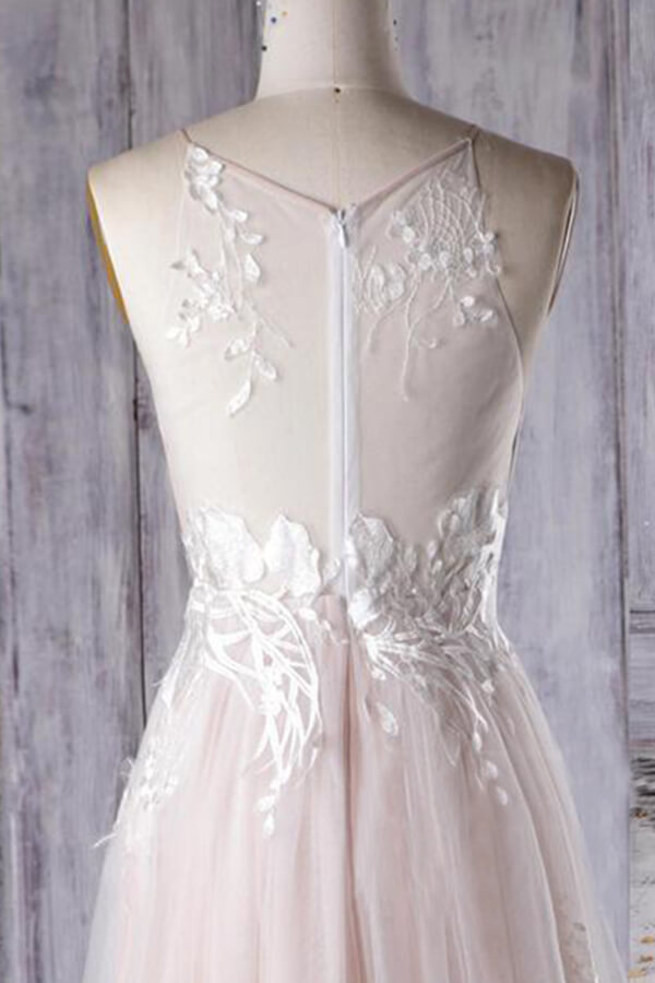 BMbridal Chic Ruffle Floor Length Tulle A-line Wedding Dress Online-BMbridal