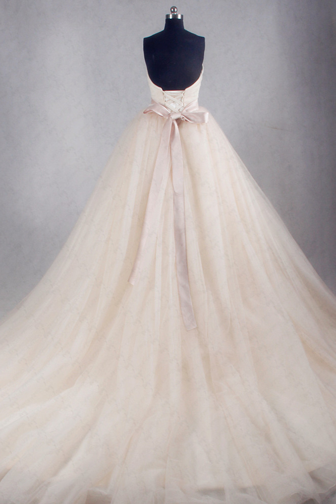 BMbridal Ball Gown Strapless Sweetheart Tulle Wedding Dress Sweetheart Sleeveless Ruffles Bridal Gowns Online-BMbridal