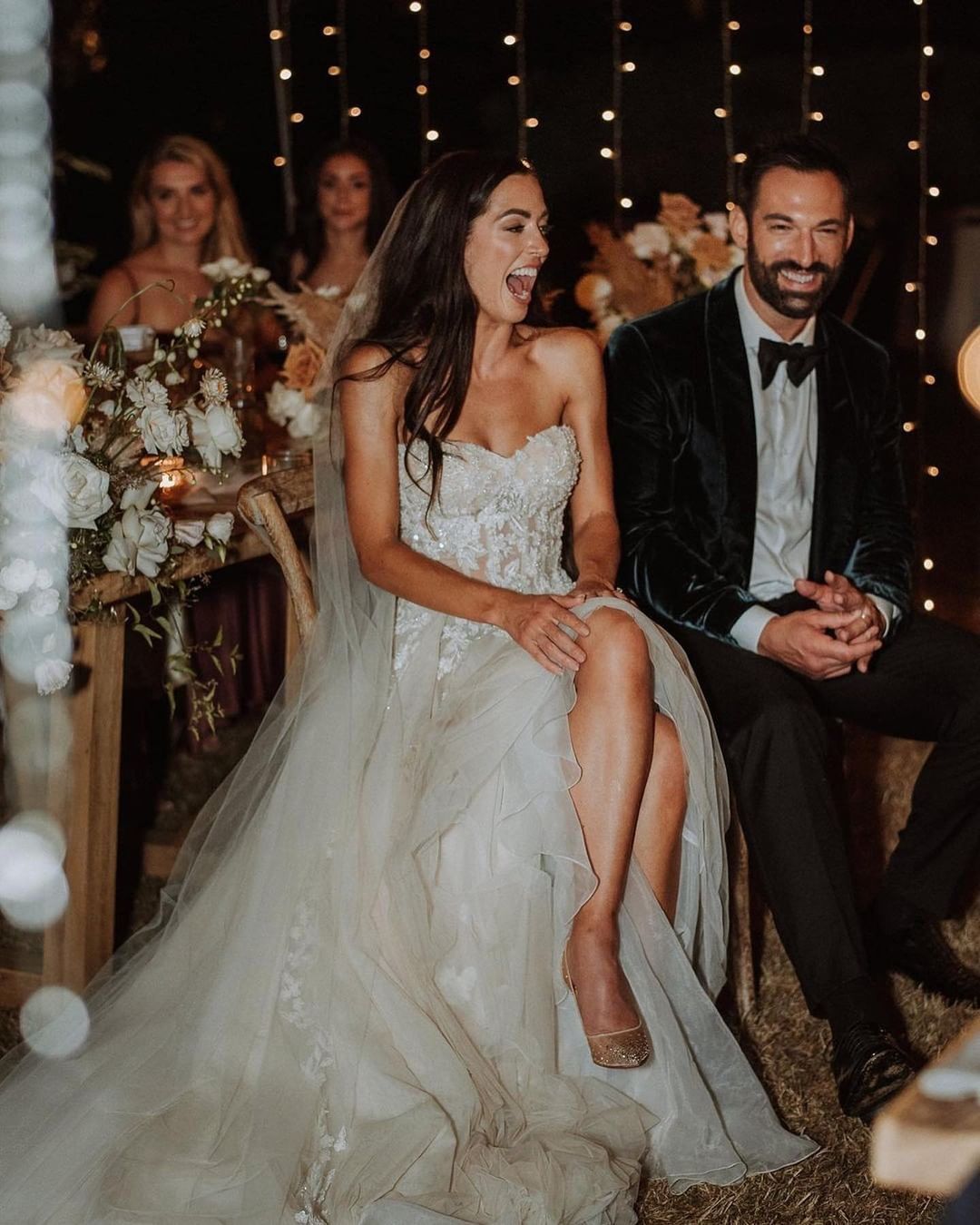 Bmbridal Sweetheart Champagne Wedding Dress Long Beach With Appliques-BMbridal