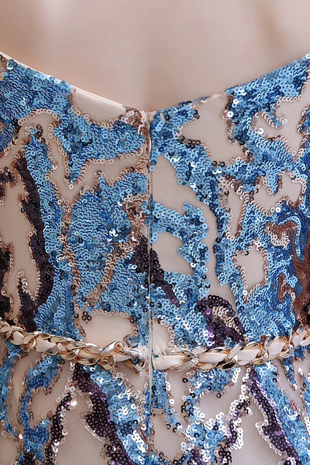BMbridal Glamorous Off-the-Shoulder Sequins Evening Gowns Long Multi-Color Prom Dress