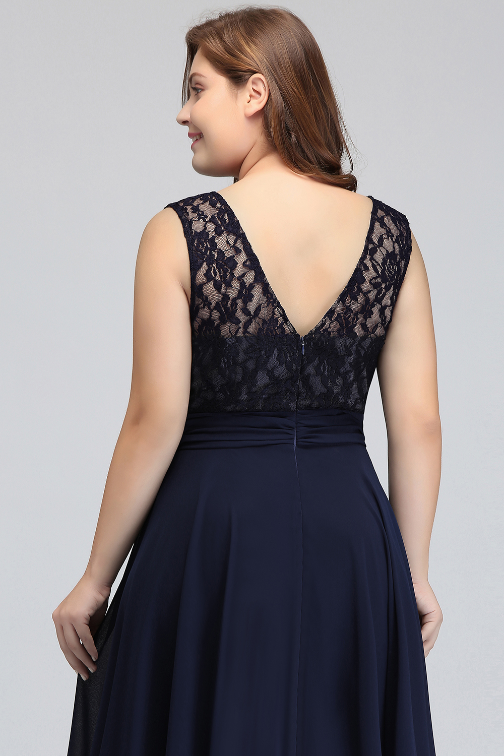 BMbridal Sleeveless Lace Long Chiffon Prom Dress Online