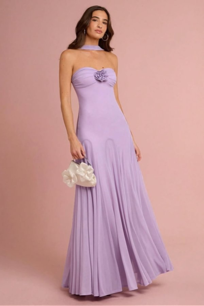 Sweetheart Strapless Sleeveless Long Prom Dress With Ruffles