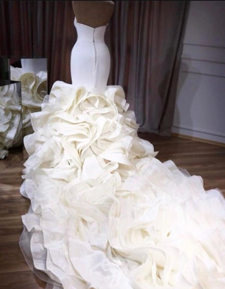 Bmbridal Sweetheart Ruffles Wedding Dress Mermaid Long Online-BMbridal