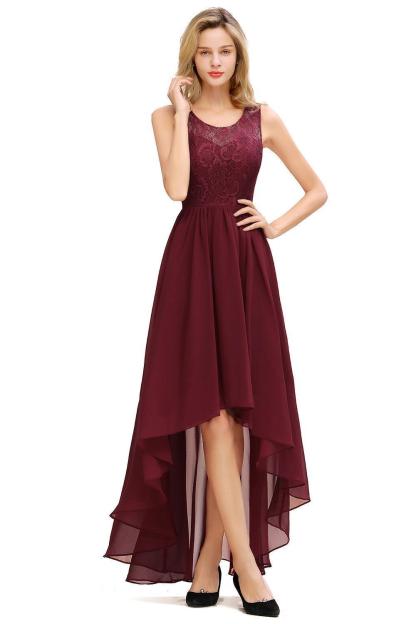 BMbridal A-line Hi-lo Chiffon Lace Bridesmaid Dress