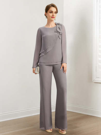 Beaded and Ruffled Chiffon Pantsuits for the Mother of the Bride-BMbridal