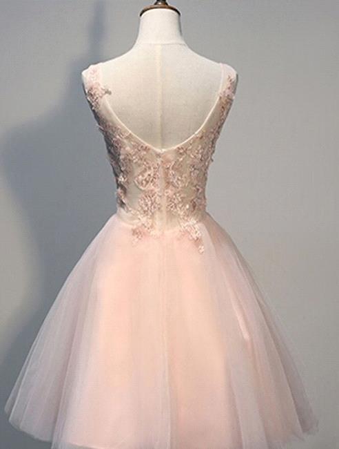 BMbridal Lovely Sleevelss Appliques Tulle Mini Party Dress