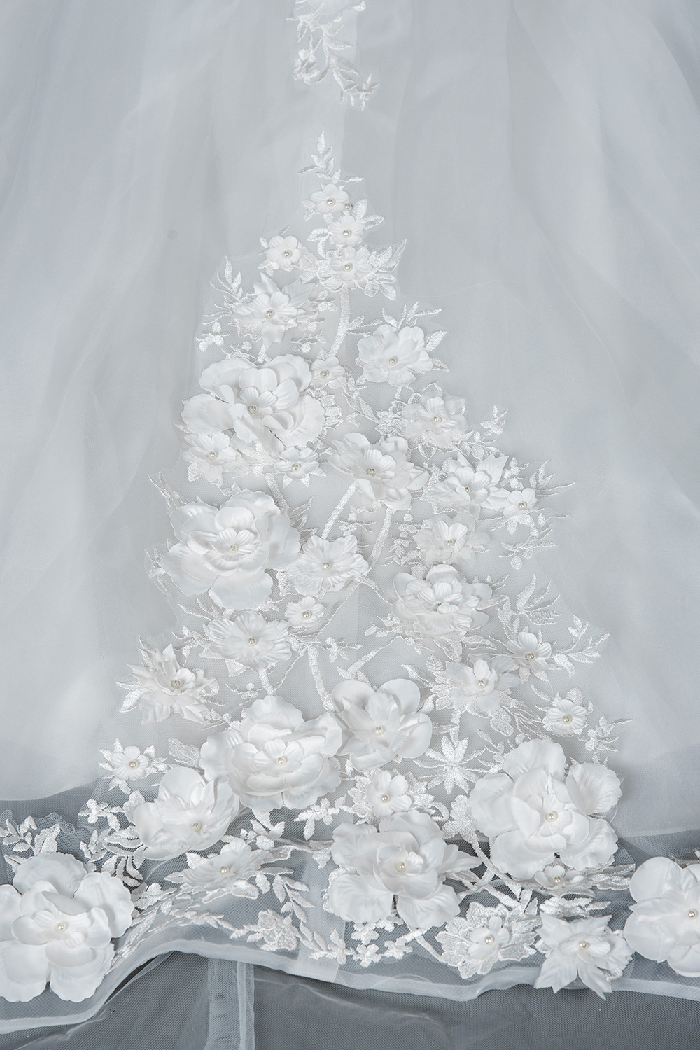 Bmbridal Appliques Flowers Wedding Dress Ball Gown Tulle-BMbridal