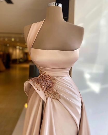 BMbridal One Shoulder Strapless Long Prom Dress