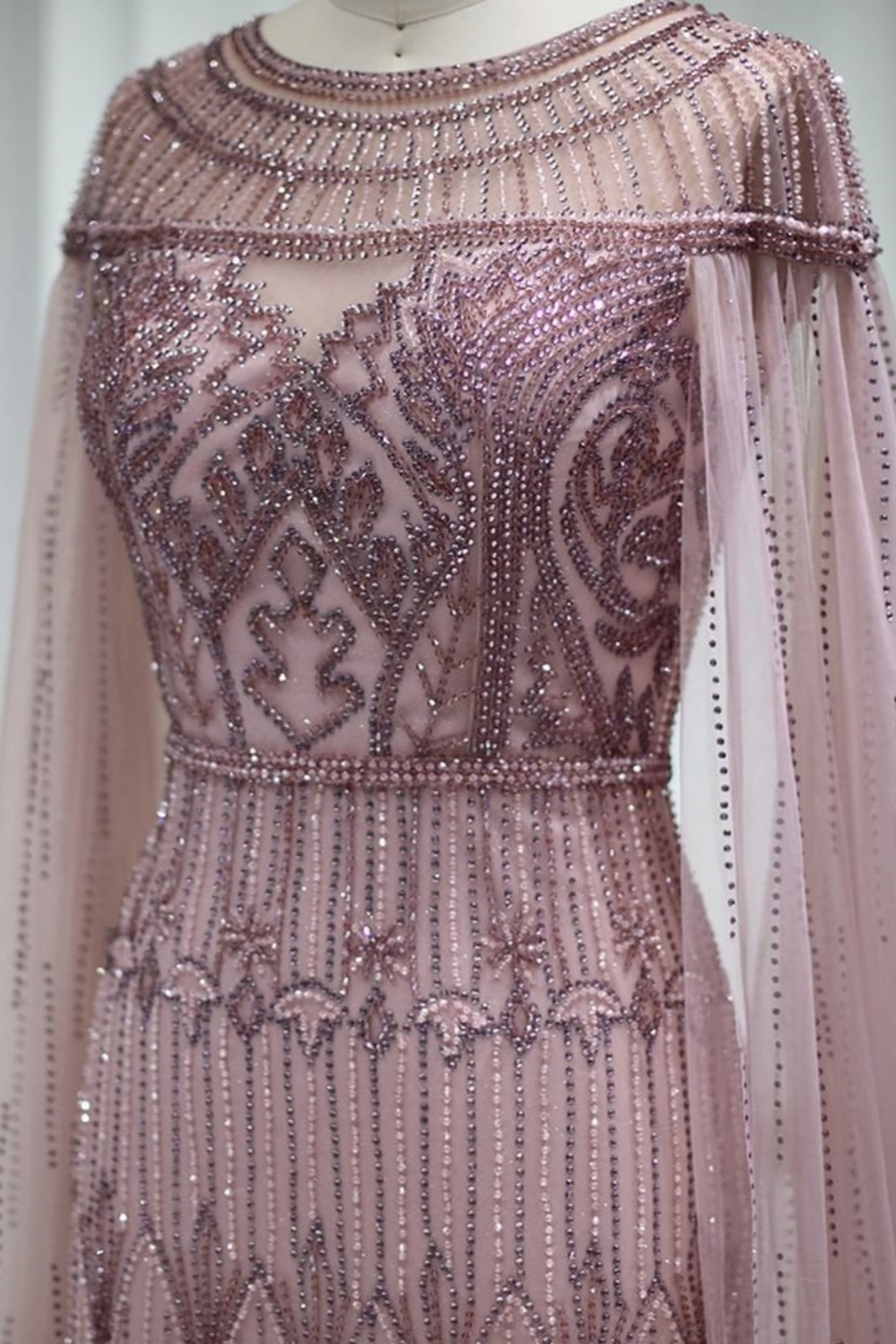 Bmbridal Dusk A-Line Floor-Length Scoop Tulle Prom Dresses with Lace