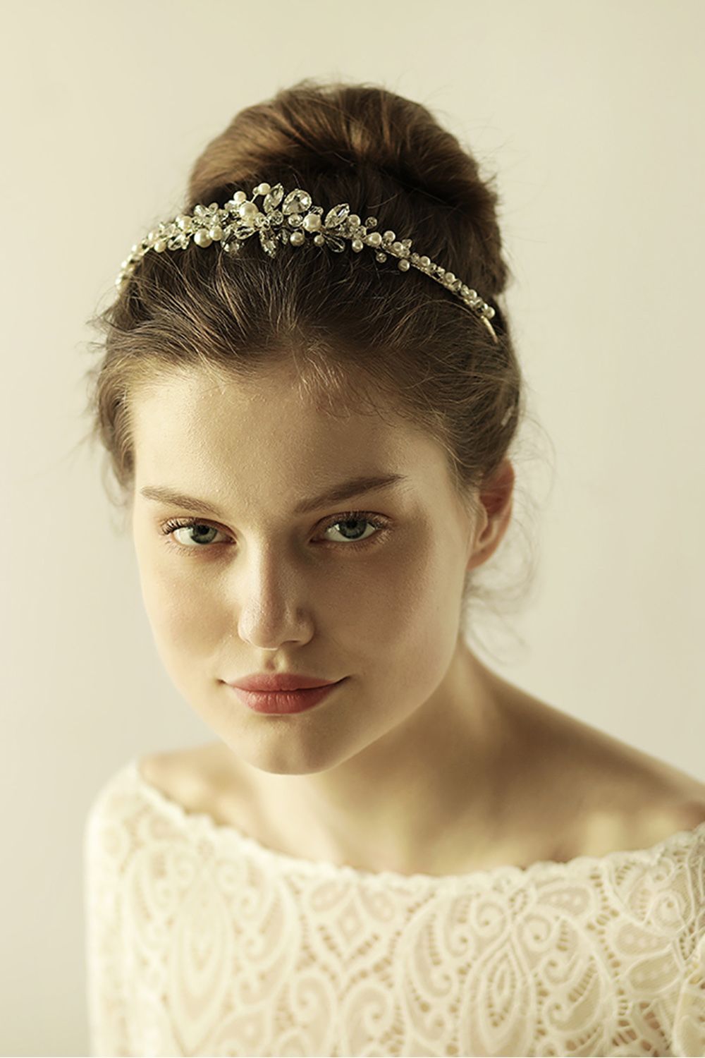 BMbridal Glamourous Alloy Imitation Pearls Special Occasion Wedding Hairpins Headpiece with Crystal Rhinestone-BMbridal