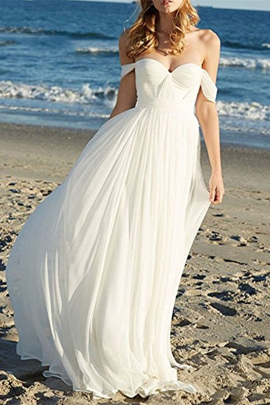 Off-the-Shoulder Wedding Dress Chiffon