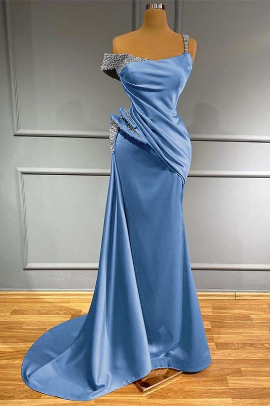 Long Off the Shoulder Mermaid Ruffles Prom Dress With Beading