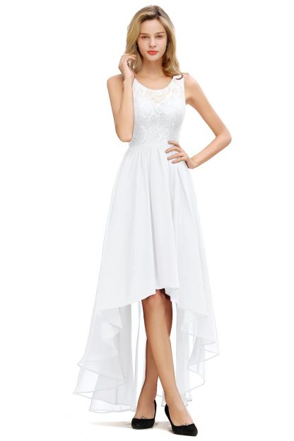 BMbridal A-line Hi-lo Chiffon Lace Bridesmaid Dress
