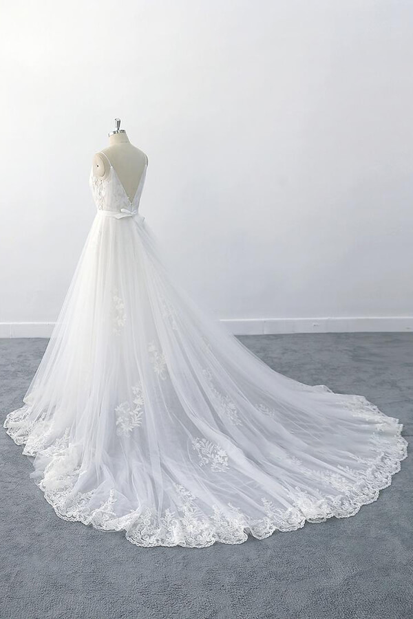 BMbridal Amazing Ruffle Appliques Tulle A-line Wedding Dress On Sale-BMbridal