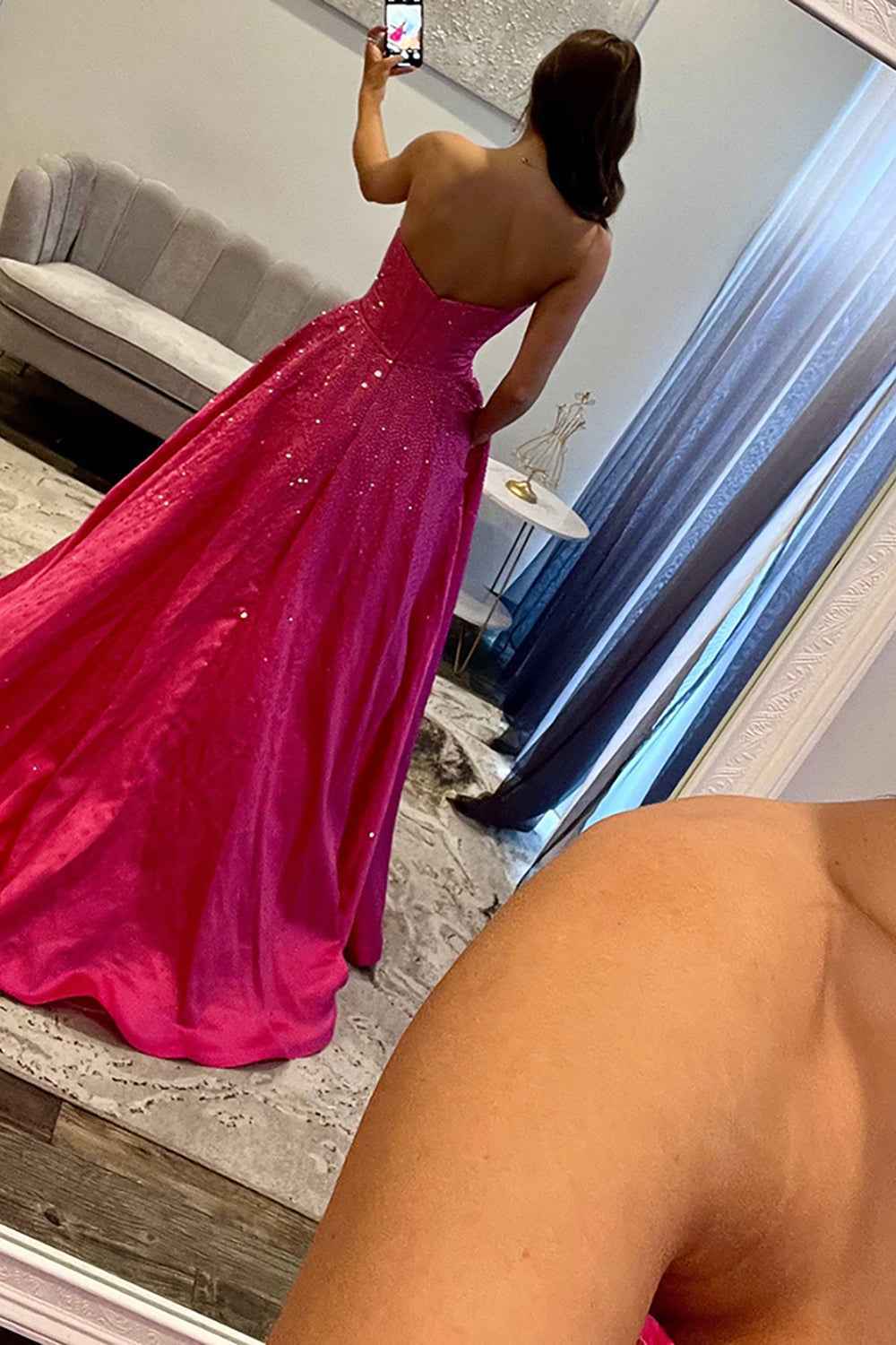 Sparkly White Sweetheart Beaded Princess Long Corset Prom Dress with Bow