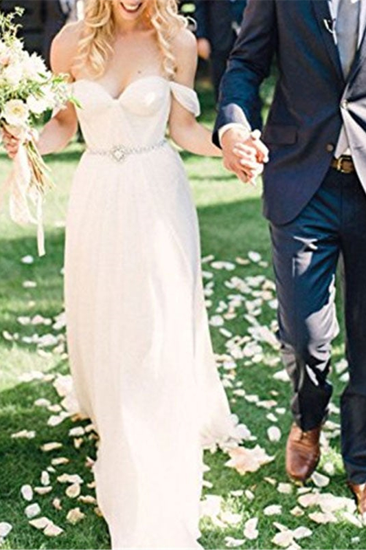 Off-the-Shoulder Wedding Dress Chiffon
