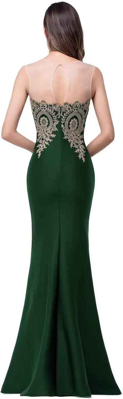 Women's Lace Applique Long Formal Mermaid Evening Prom Dresses bmbridal