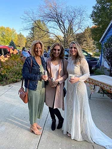 Women's Beach Wedding Dresses for Bride 2022 Vintage Long Sleeves Lace Bohemian Bridal Gown bmbridal