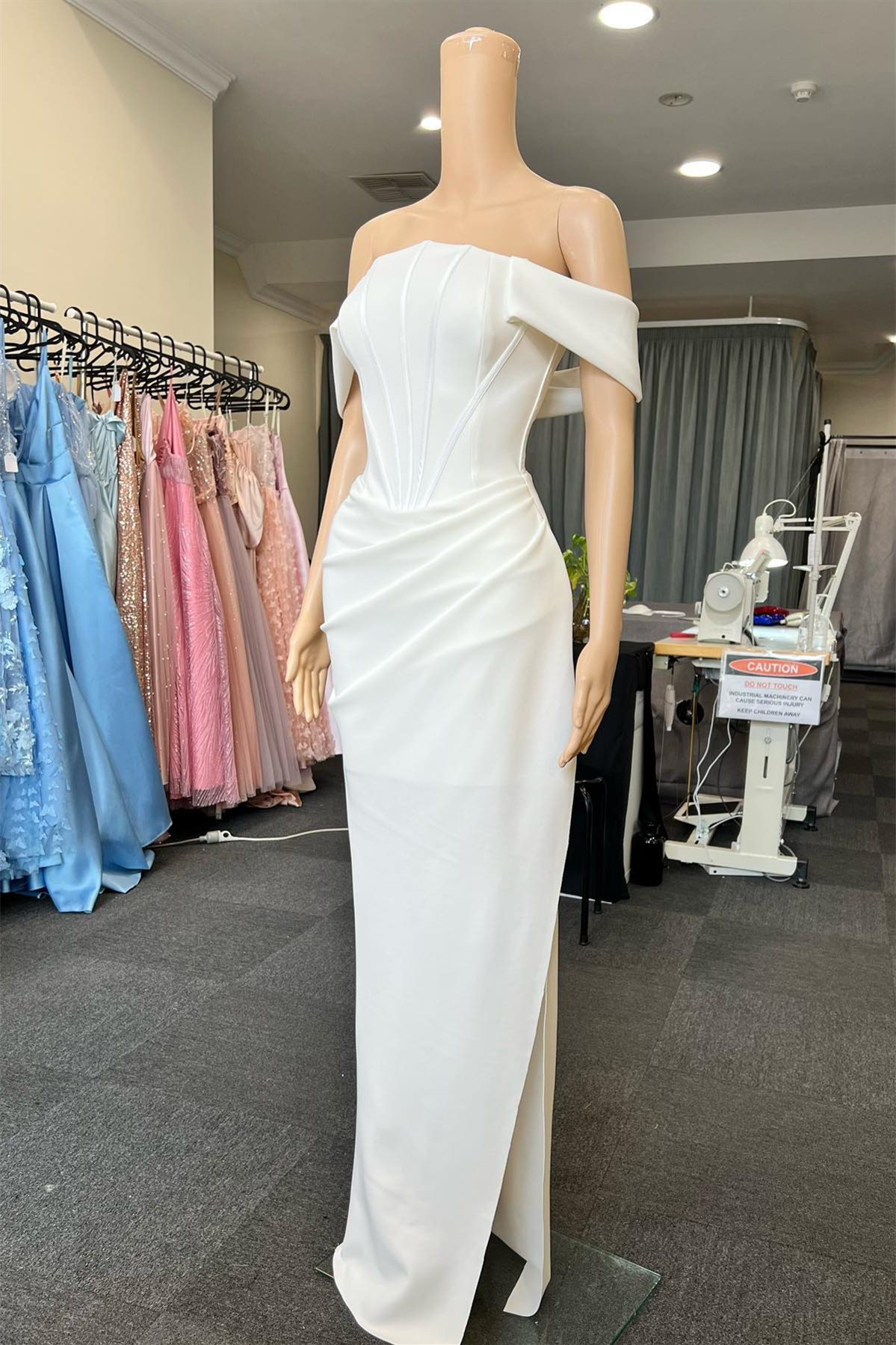 Bmbridal Off The Shoulder Column Prom Dress With Ruffles