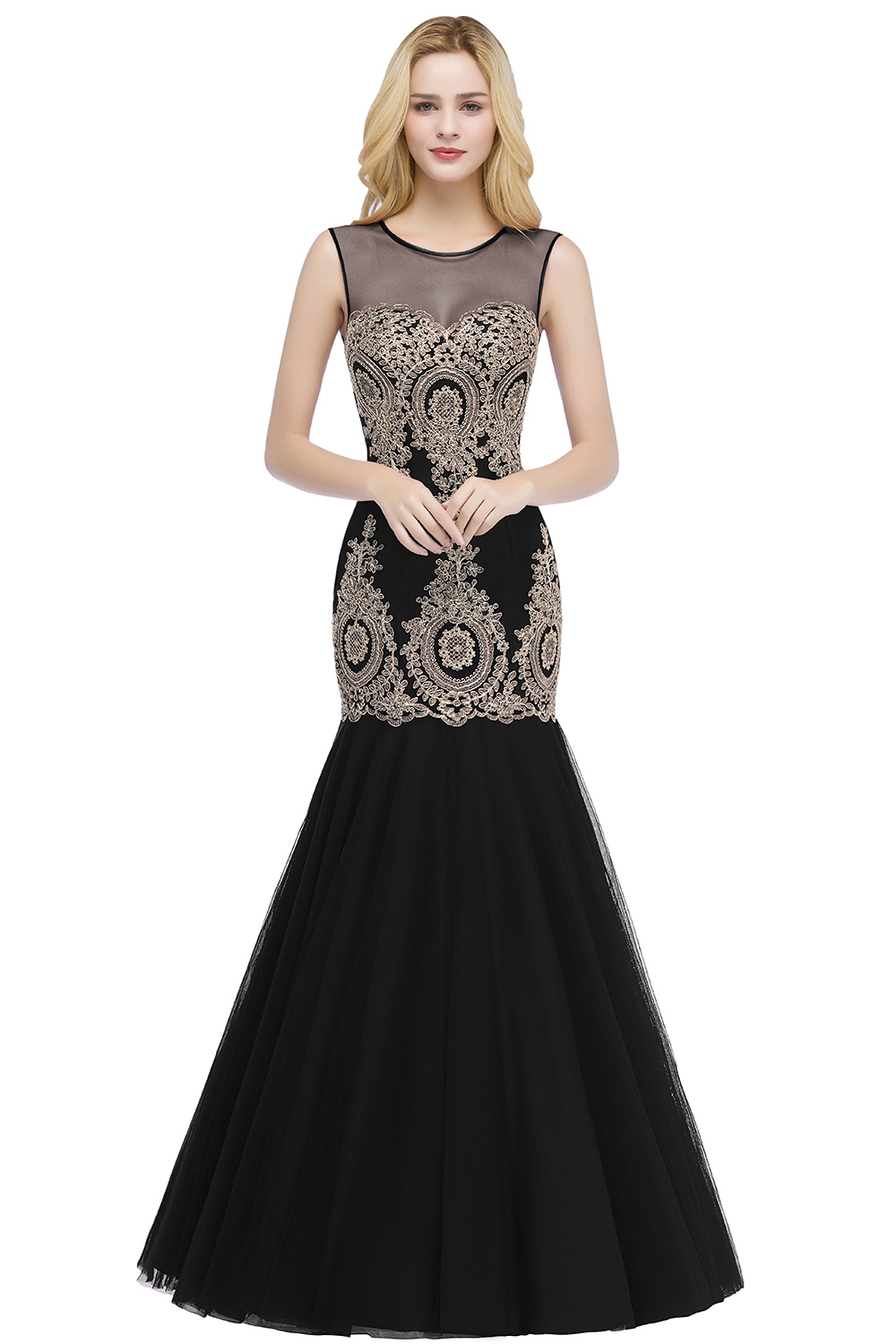 BMbridal Burgundy Lace Appliques Mermaid Prom Dress Long Online