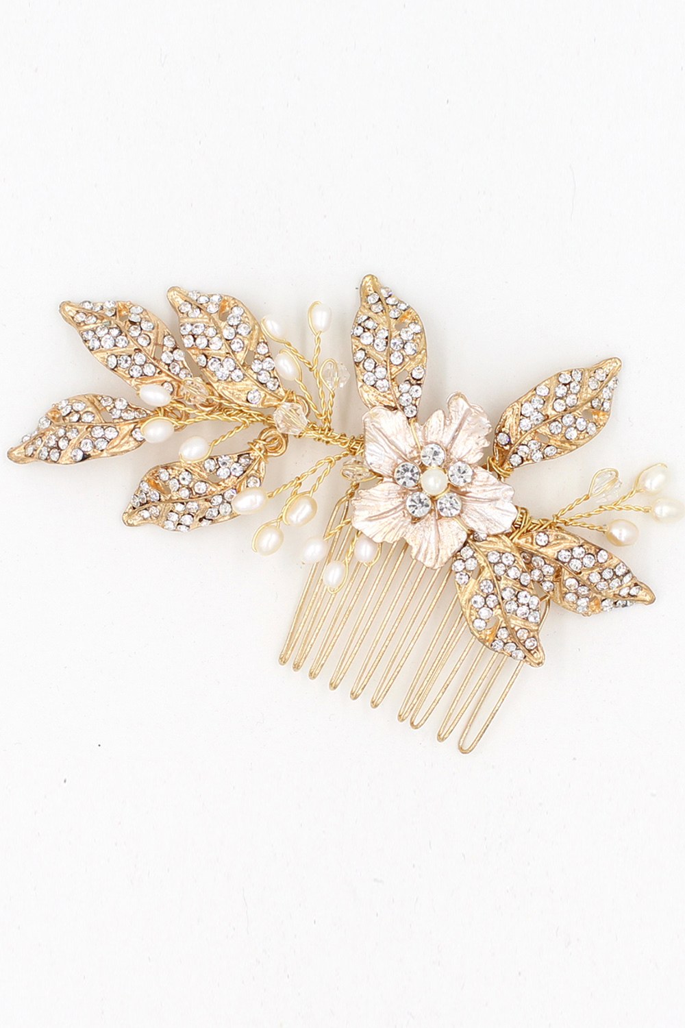 BMbridal Beautiful Alloy Rhinestone Party Combs-Barrettes Headpiece with Imitation Pearls-BMbridal