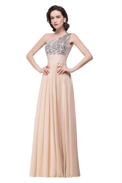 BMbridal A-line Floor-length Chiffon Evening Dress with Sequined