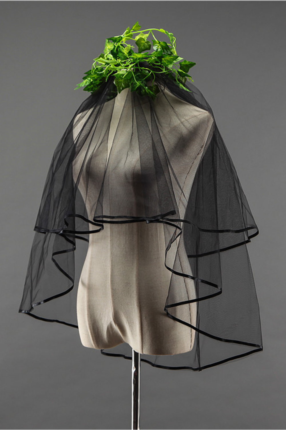 BMbridal Sexy Black Tulle Ribbon Edge Wedding Veil-BMbridal
