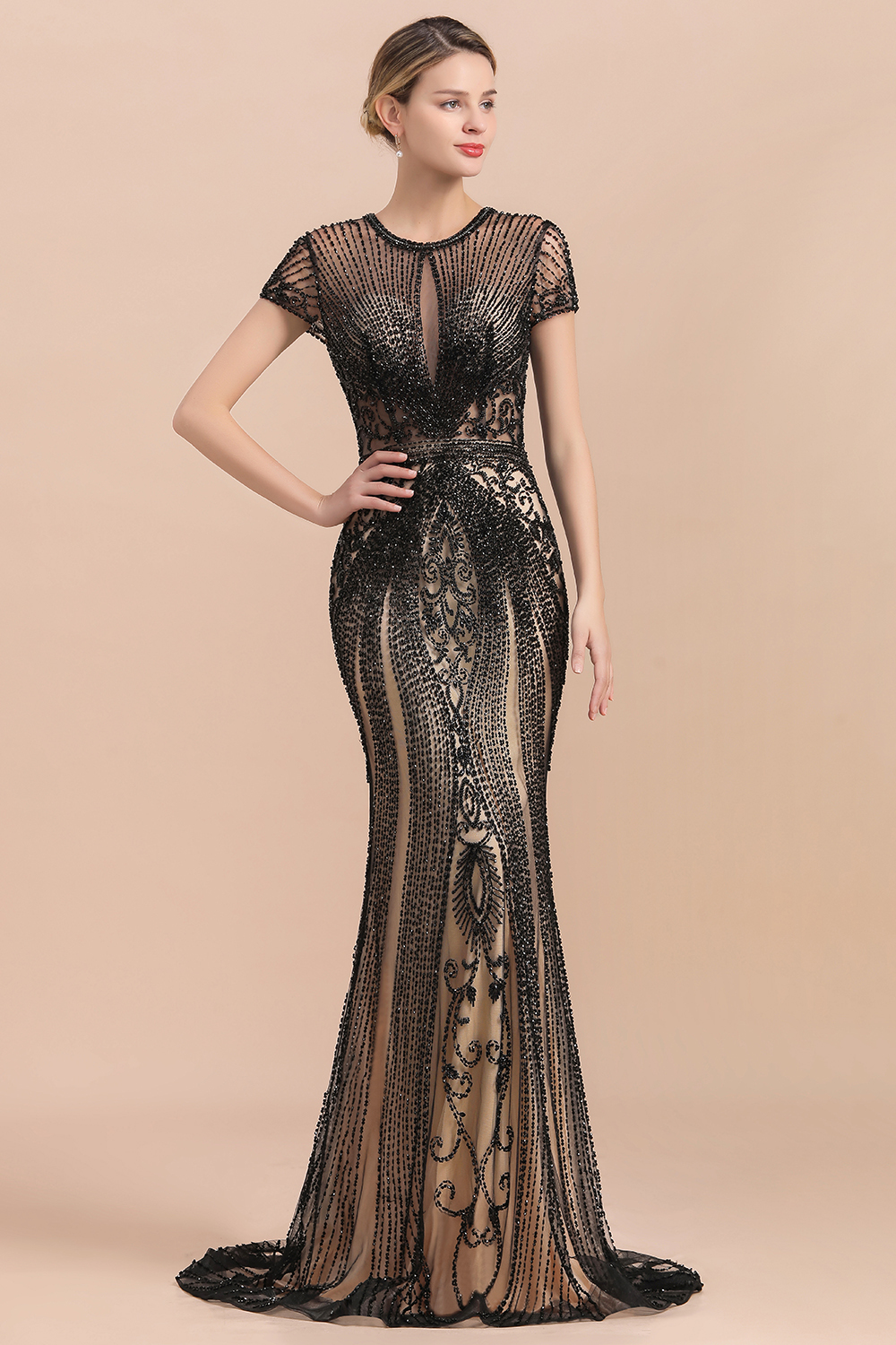 Luxury Mermaid All-Covered Beaded Prom Dress