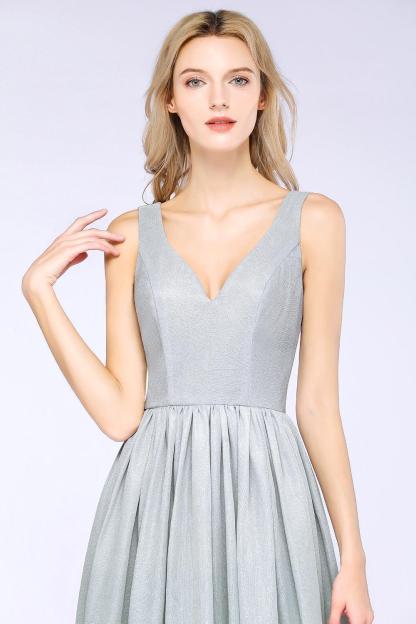 BMbridal A-line Ruffles V-Neck Long Evening Dress