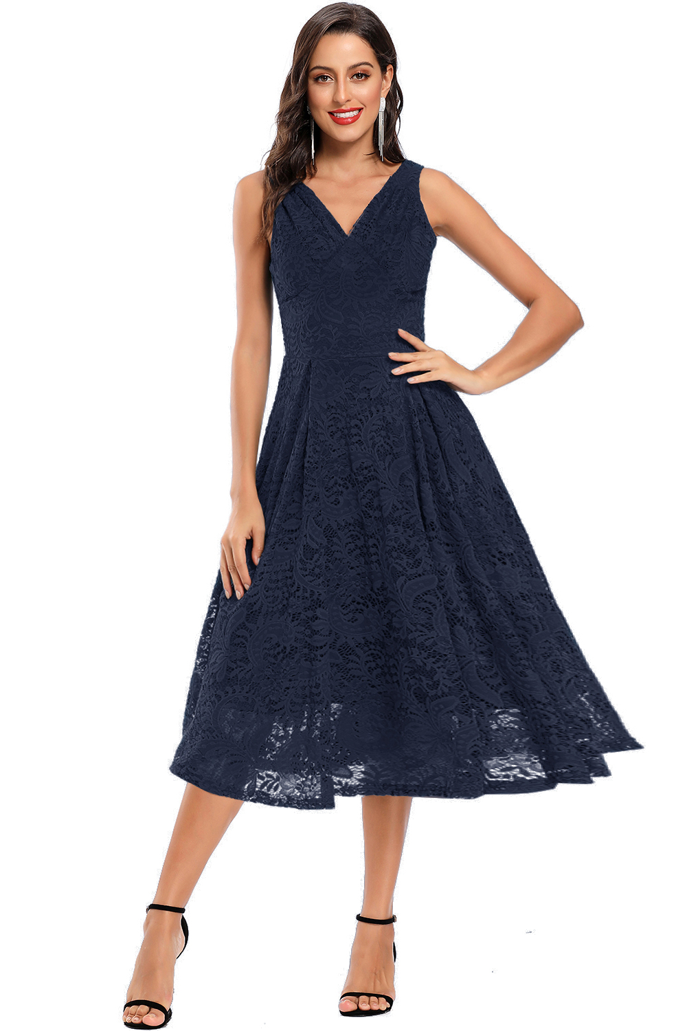 BMbridal V-Neck Sleeveless Lace Short Party Dress Online