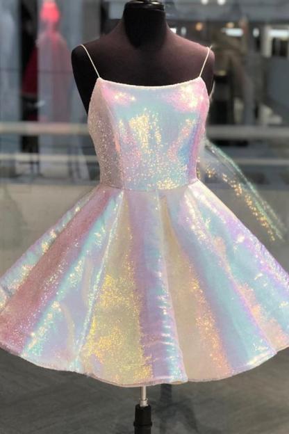 BMbridal Spaghetti-Straps Lovely Short Homecoming Dress