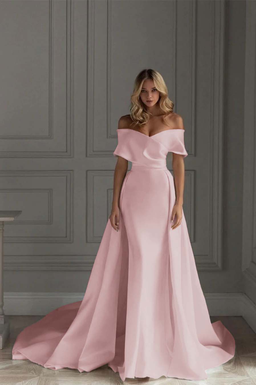 Off the Shoulder Strapless Sleeveless Long Prom Dress With Ruffles