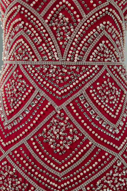 BMbridal Chic Spaghetti Straps Burgundy Mermaid Prom Dresses with Rhinestones