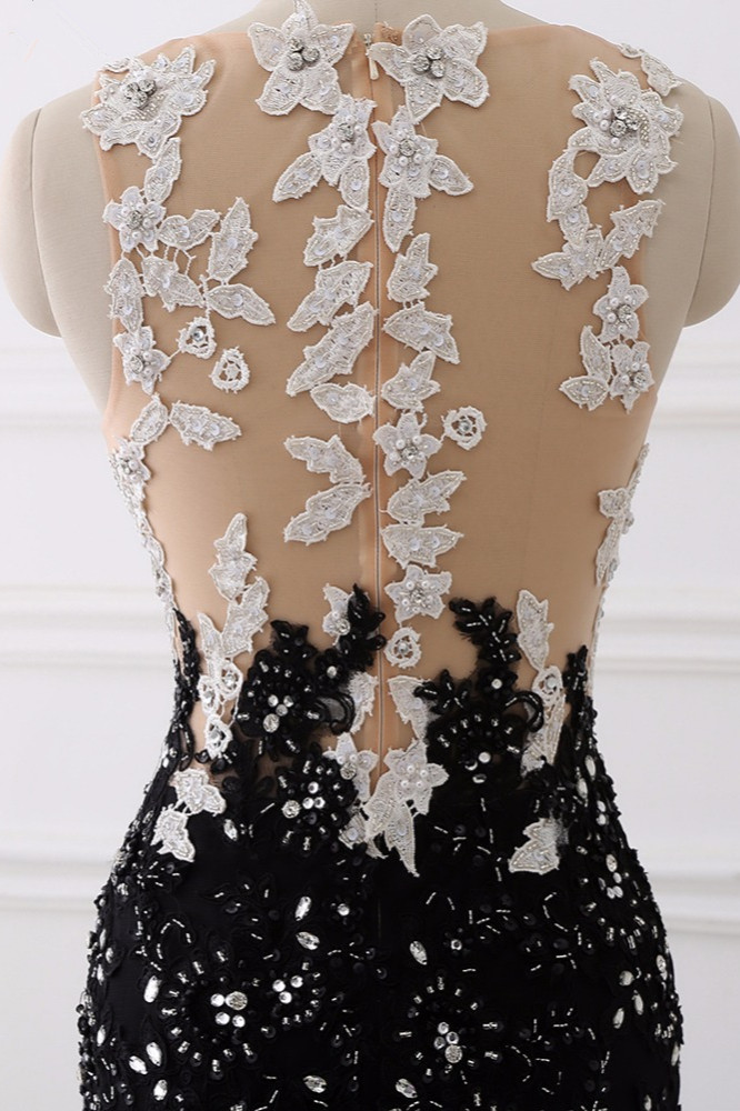 BMbridal Luxury Tulle Jewel Appliques Mermaid Prom Dresses with Rhinestone Online