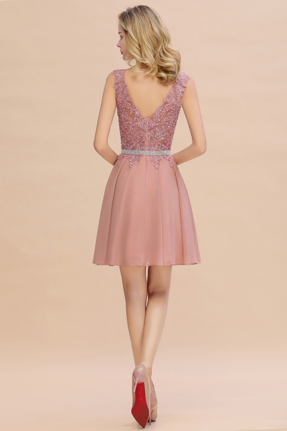 BMbridal Lovely Sleeveless Short Prom Dress Mini Homecoming Dress With Appliques