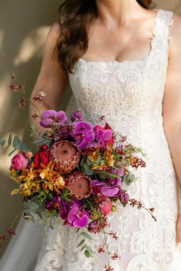 Gorgeous A-Line Floor-Length Square Neck Sleeveless Lace Wedding Dresses-BMbridal