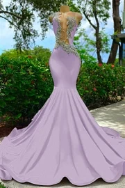 Strapless Sleeveless Backless Mermaid Long Prom Dress With Appliques