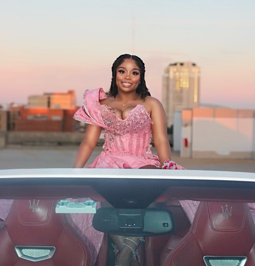 Pink Dream - Beaded Bow Mermaid Prom Dress with 3D Florals & Train