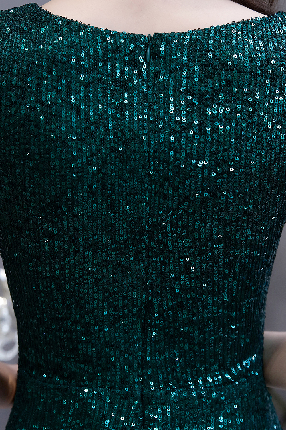 BMbridal Elegant Cap Sleeve Green Prom Dress Sequins Long Evening Gowns Online
