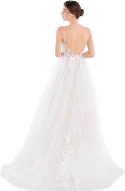 Women's Wedding Dresses Appliques Boho Beach Sexy Spaghetti Straps Lace Bridal Gowns Open Back bmbridal