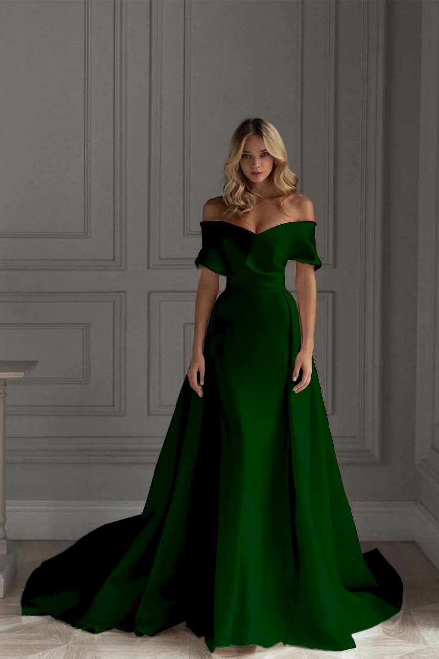 Off the Shoulder Strapless Sleeveless Long Prom Dress With Ruffles
