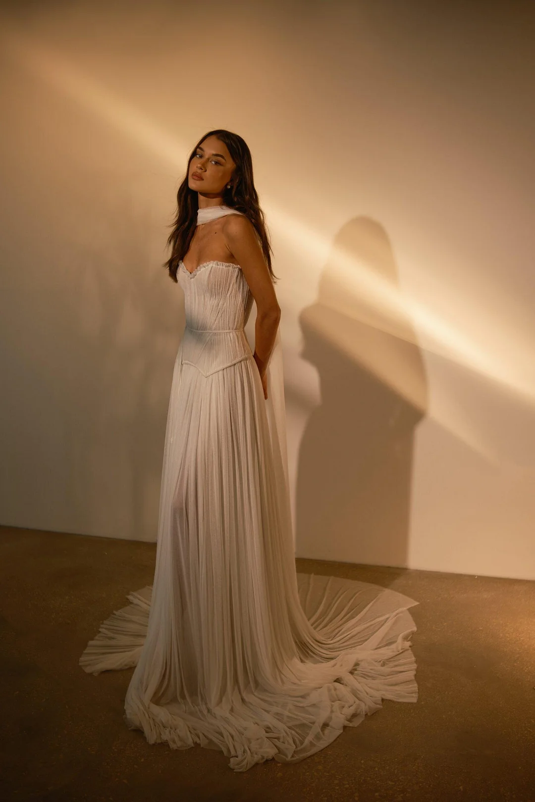 Chiffon Strapless Sleeveless Long Prom Dress With Belt Ruffles