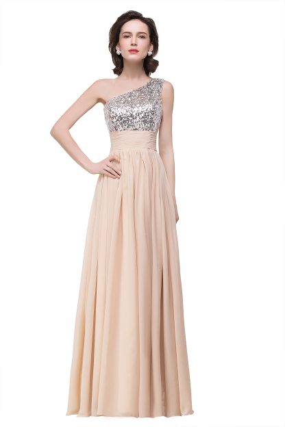 BMbridal A-line Floor-length Chiffon Evening Dress with Sequined