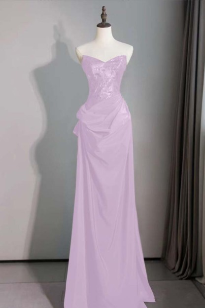 Spaghetti Strap Sleeveless Long Mermaid Prom Dress With Pleated