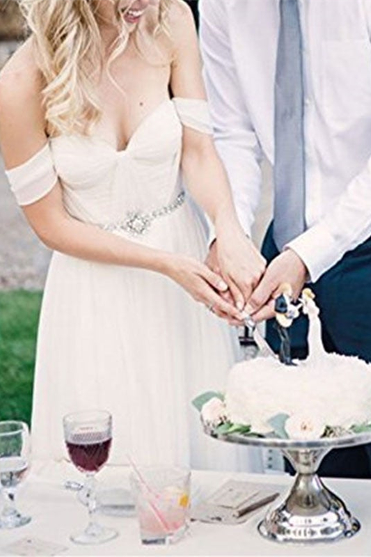 Off-the-Shoulder Wedding Dress Chiffon